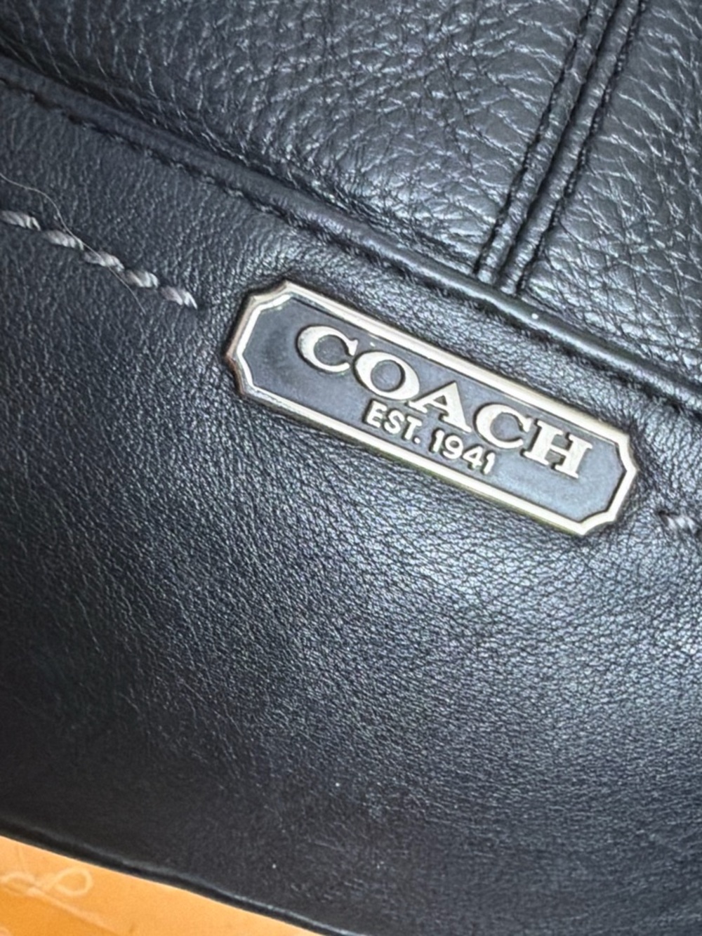 Coach Black Pebbled Leather Park Hobo Bag Crossbody Teal Lining F23293 - Picture 2 of 6